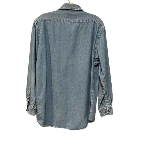 Denim Gear Women’s Long Sleeve Denim Button Up Shirt Embroidered Snowman Size S - Picture 7 of 13